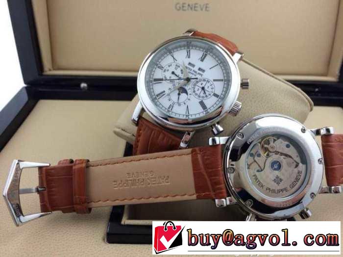 スタイルアップ効果 2015 patek philippe パテックフィリップ 機械式（自動巻き）コーティングガラス 6針クロノグラフ 日付表示 男性用腕時計 4色可選
