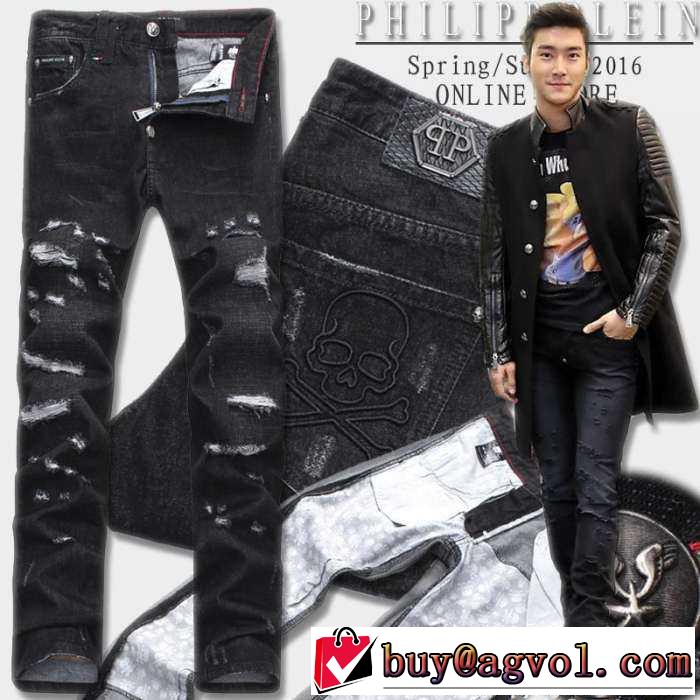 雰囲気の良い 2016春夏 philipp plein フィリッププレイン ダメージデニム 履き心地.