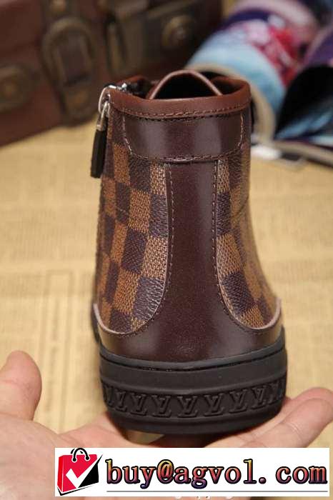 疲れにくい louis vuitton ルイ ヴィトン メンズ レースアップ 履き心地の良いハイカットスニーカー 3色可選.