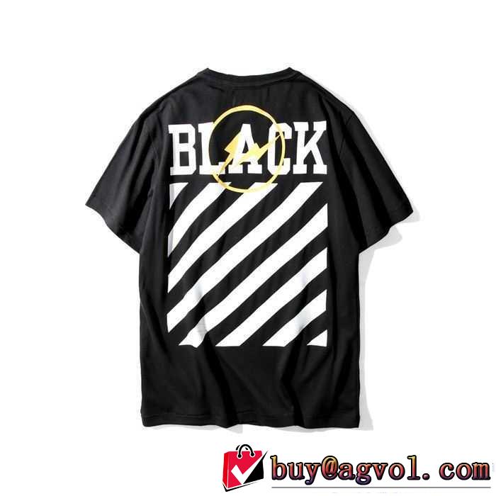 お洒落な存在感 オフホワイト OFF-WHITE BLACK 2017春夏 半袖 2色可選