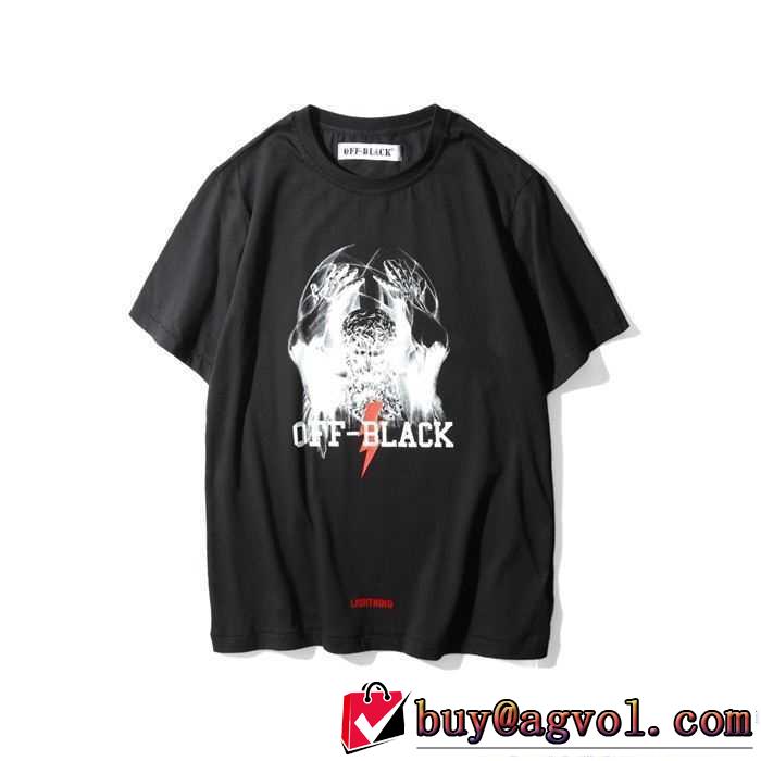 肌触りのいい  2017春夏 オフホワイト OFF-WHITE-BLACK 半袖 2色可選 カッコいい印象を付ける