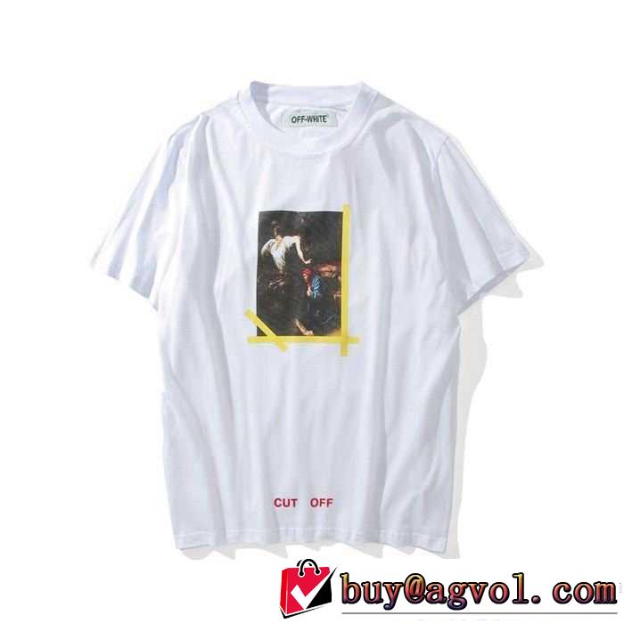 海外セレブ定番愛用 2017春夏 オフホワイト OFF-WHITE 半袖Tシャツ 2色可選 優しいフィット感