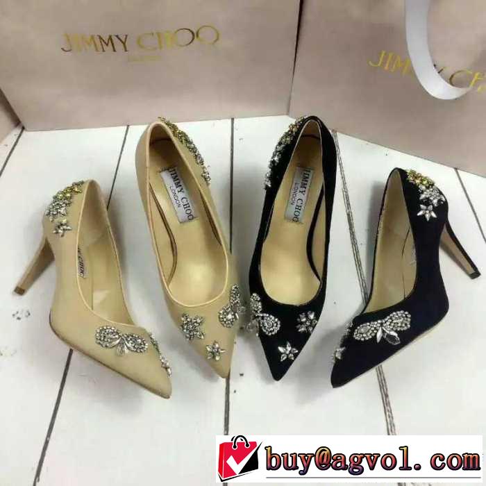 海外セレブ定番愛用 17SS ジミーチュウ JIMMY CHOO ハイヒール 2色可選 ビジュー