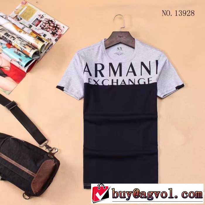 アルマーニ ARMANI 2017春夏 半袖Tシャツ 3色可選 HOT豊富な