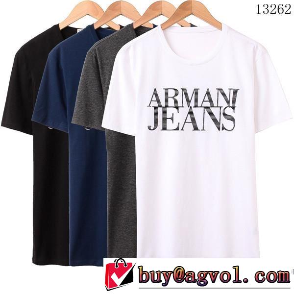 半袖Tシャツ 2017 アルマーニ ARMANI 頑丈な素材 4色可選 お買い得大人気