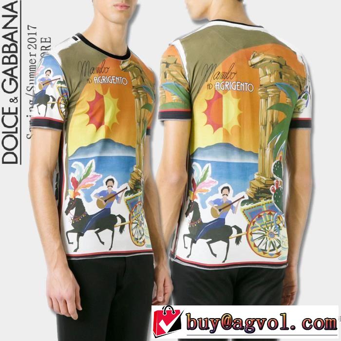 希少 半袖Tシャツ 2017春夏 Dolce&Gabbana ドルチェ＆ガッバーナ 人気激売れ