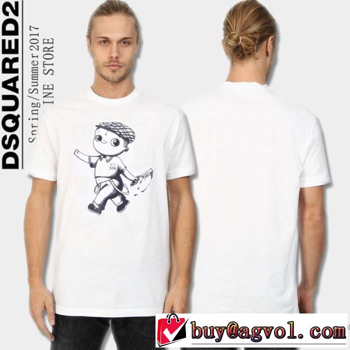 2色可選 2017春夏 素敵 DSQUARED2 ディースクエアード 最安値！ 半袖Tシャツ