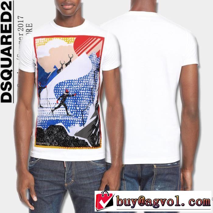 2017 DSQUARED2 ディースクエアード モデル大絶賛? 半袖Tシャツ 4色可選 カジュアル