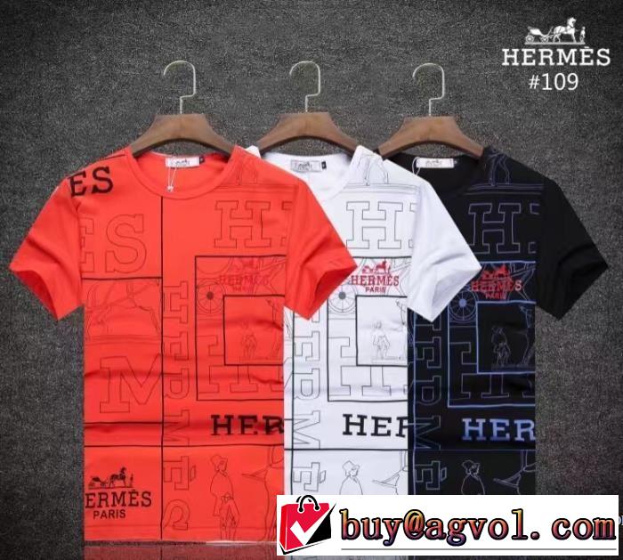 吸汗速乾 2017春夏 HERMES エルメス 個性的なデザ 3色可選 超レア 半袖Tシャツ