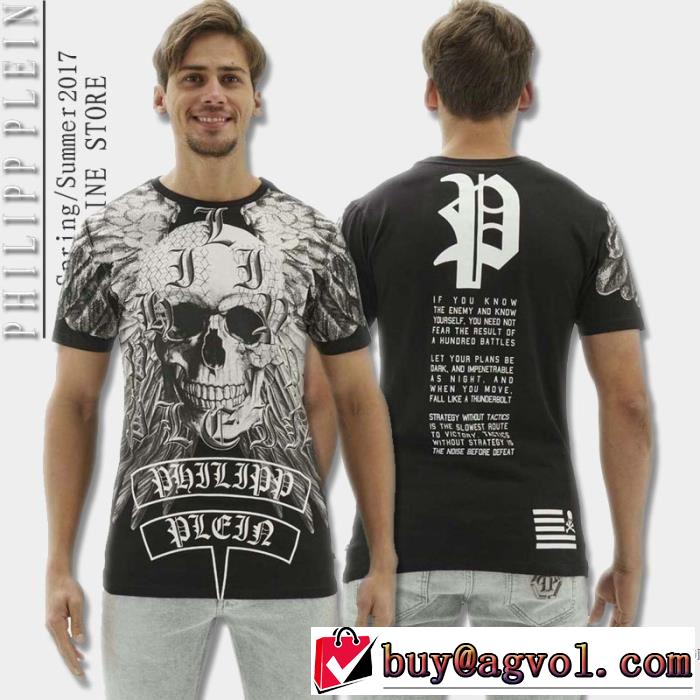 肌に馴染みやすい 3色可選 17春夏 PHILIPP PLEIN フィリッププレイン 超目玉 半袖Tシャツ