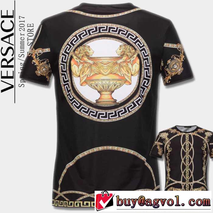 2017 海外セレブ愛用  ヴェルサーチ VERSACE 半袖Tシャツ