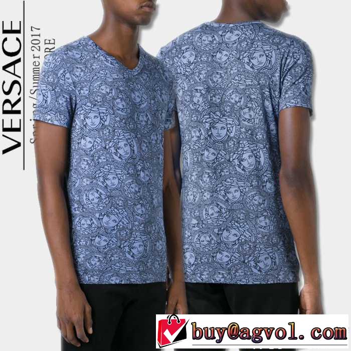 多色可選 17春夏 VERSACE ヴェルサーチ 極上の着心地 半袖Tシャツ