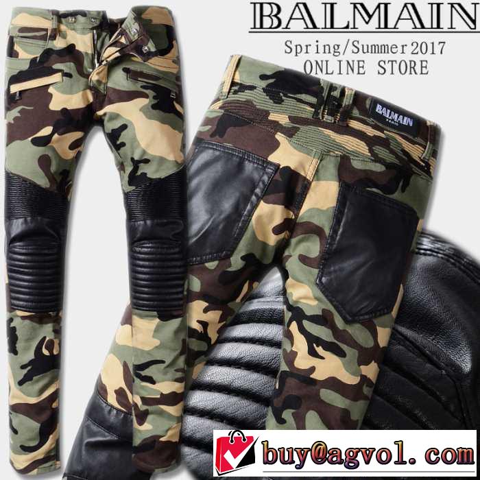 バルマン BALMAIN 入手困難！2017春夏 大注目！迷彩ジーンズ しわのデザイン