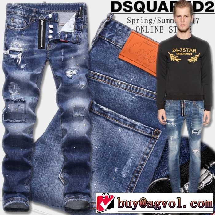 【新型タイプ入荷】 DSQUARED2 ディースクエアード 2017春夏 ダメージデニム バランス良い