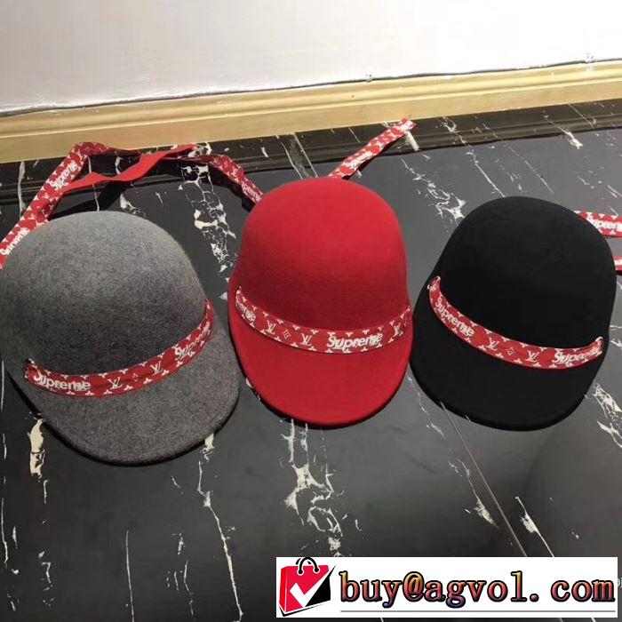Louis Vuitton x Supreme 3色可選 キャップ スタイルアップ効果 2017秋冬