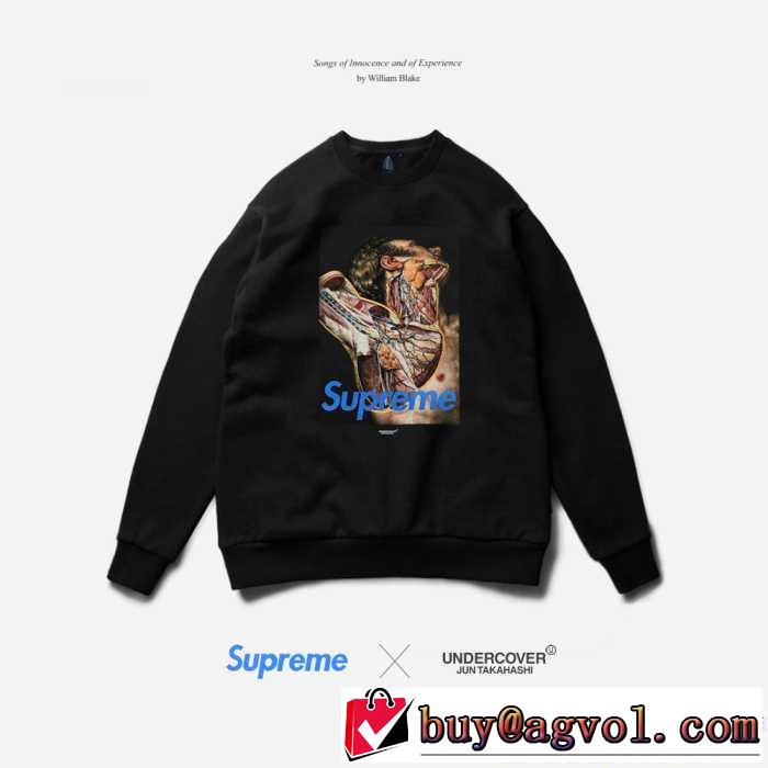 undercover&times;Supreme 2017 存在感のある ブラック プルオーバーパーカー