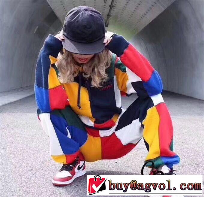 スタイリッシュな印象 2017秋冬 風合いの出る Supreme 17FW Patchwork Hooded Sweatshirt