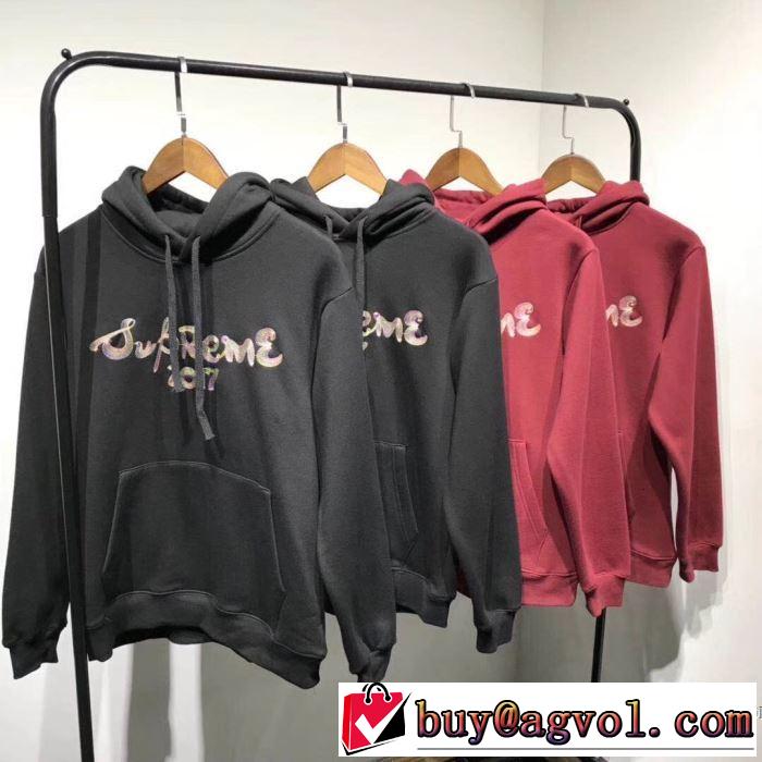 人気セール100%新品 パーカー  Supreme 17FW Brush Logo Hooded Sweatshirt 2色可選 2017秋冬季超上質