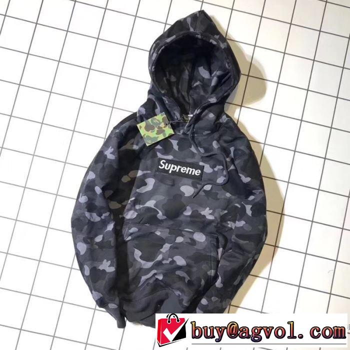 2色可選綺麗に決まるフォルム！2017秋冬季超人気 パーカー シュプリーム SUPREME