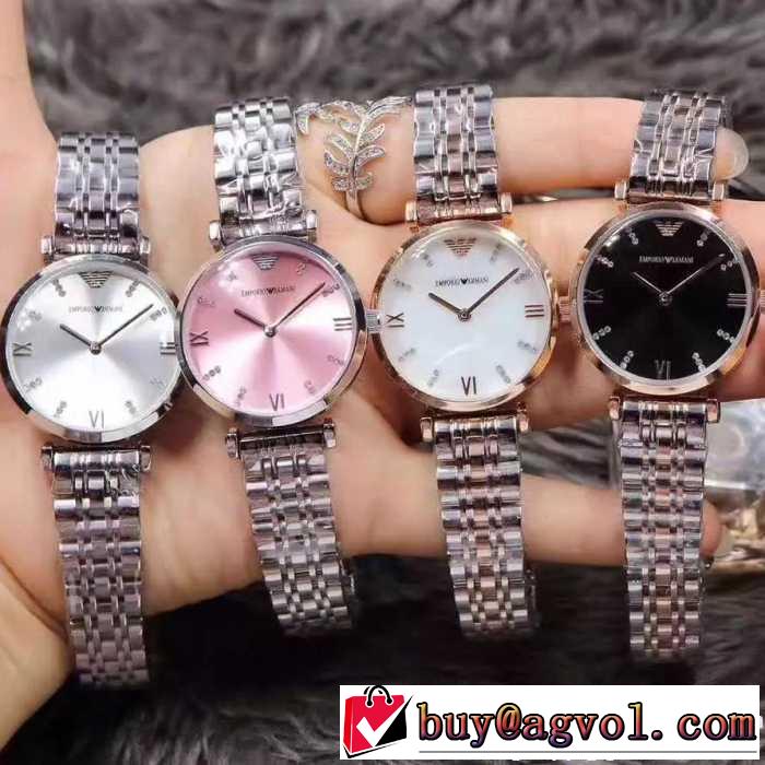 2017新作アルマーニ ARMANI◆モデル愛用◆ 輸入クオーツムーブメント 女性用腕時計 ステンレス 32mm*8mm