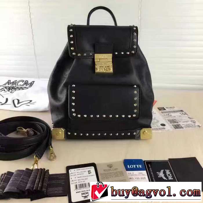 上品エムシーエムバッグコピーMCMリュックショルダー2WAYバックレザーななめ掛けショルダーリュックスタッズ通勤 お出かけ 旅行&nbsp;