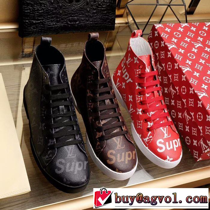 大人っぼい ルイ ヴィトン2017秋冬季超人気  LOUIS VUITTON ハイトップシューズ  3色可選
