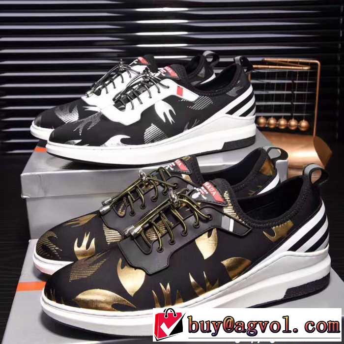  プラダ PRADA 優しい履き心地 お買い得セール 2017春夏スニーカー 2色可選