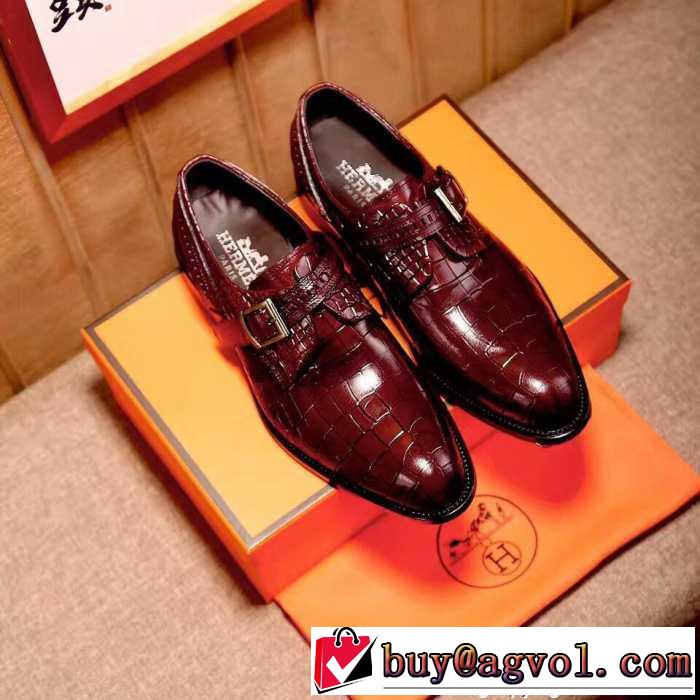 17SS エルメス HERMES 超人気専門店 お買い得品 ビジネスシューズ 2色可選 海外セレブ定番愛用
