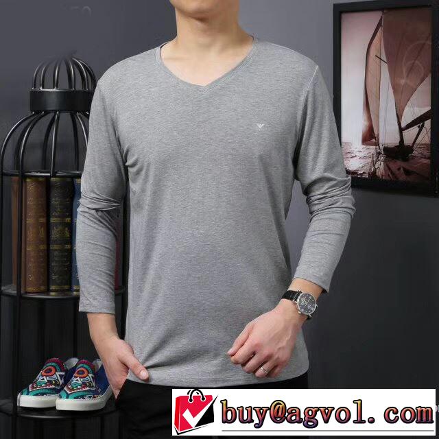 雑誌掲載アイテム 4色可選 長袖Tシャツ 魅惑 アルマーニ ARMANI 2017春夏