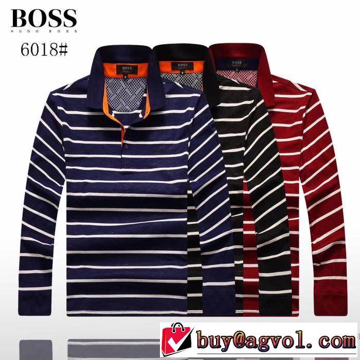大人のおしゃれに 3色可選 ヒューゴボス HUGO BOSS 2017秋冬 長袖Tシャツ