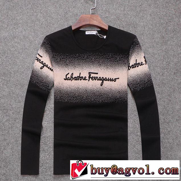 2017秋冬 3色可選 長く愛用できる サルヴァトーレフェラガモ FERRAGAMO 長袖Tシャツ