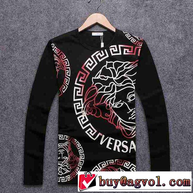 3色可選 2017春夏 ヴェルサーチ VERSACE 長袖Tシャツ 大絶賛の履き心地!