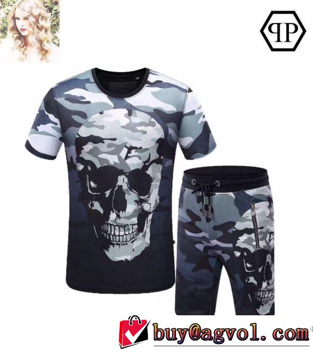 フィリッププレイン驚きの破格値2017 PHILIPP PLEIN 半袖上下セット 2色可選