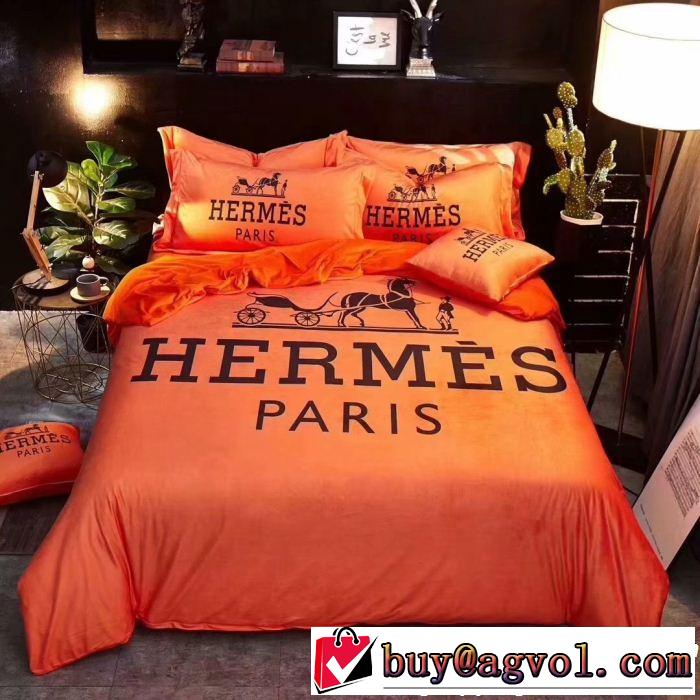 エルメス期間限定セール HERMES 2色可選18AW 美品 寝具 4点セット上品キレイ