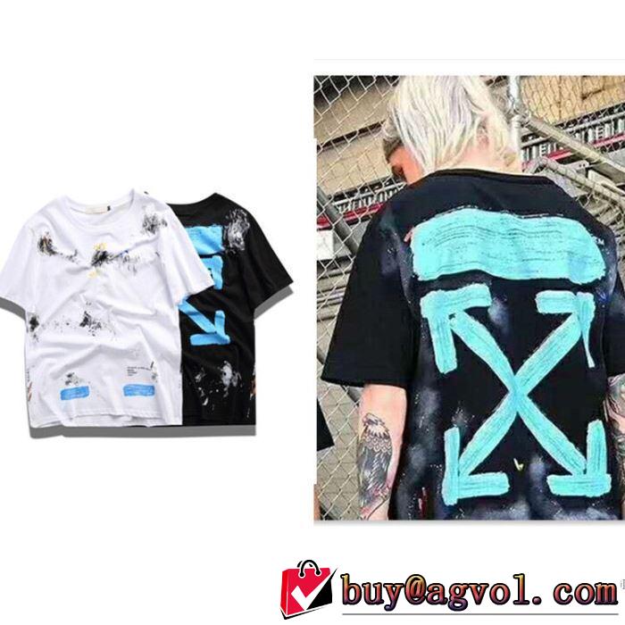 シンプル 半袖Tシャツ 2018最安値！ 2色可選 Off-White オフホワイト 有名人同じアイテム