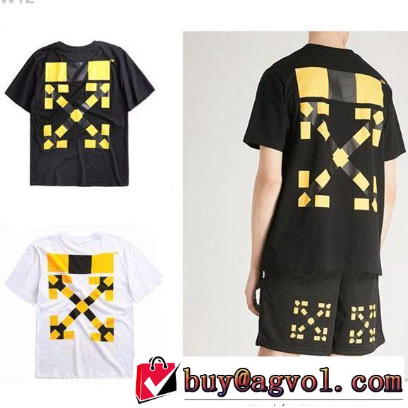 大胆なデザイン半袖Tシャツ Off-White オフホワイト 2色可選