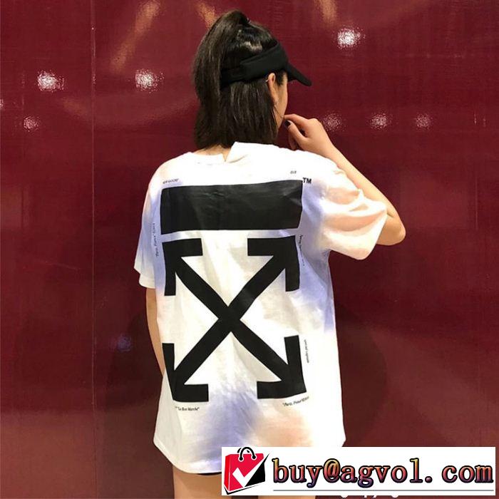 柔らかい手触りオフホワイト有名人同じアイテム半袖Tシャツ Off-White