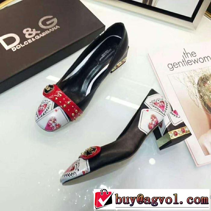 上質な素材採用ドルチェ＆ガッバーナ Dolce&Gabbana 2018春夏新作 2色選択可 太ヒール/スティックヒール