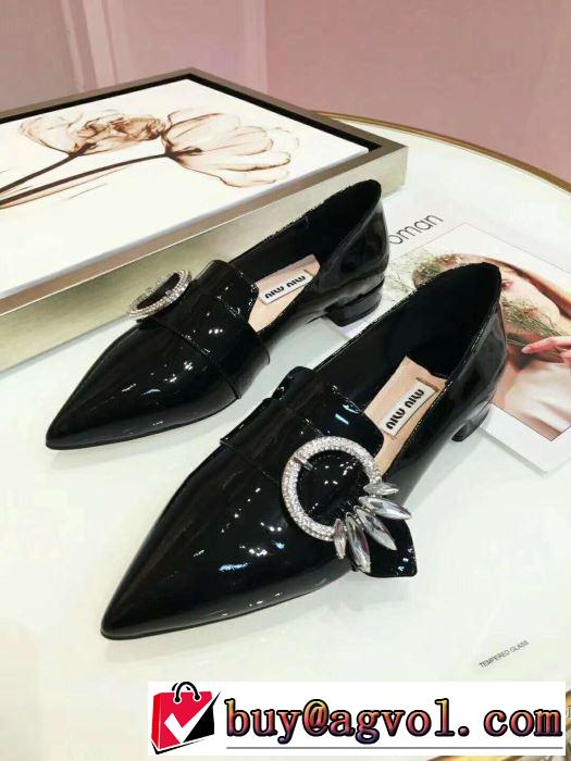 2018春夏新作ミュウミュウ MIUMIU 3色可選太ヒール/スティックヒール稀少*入手困難