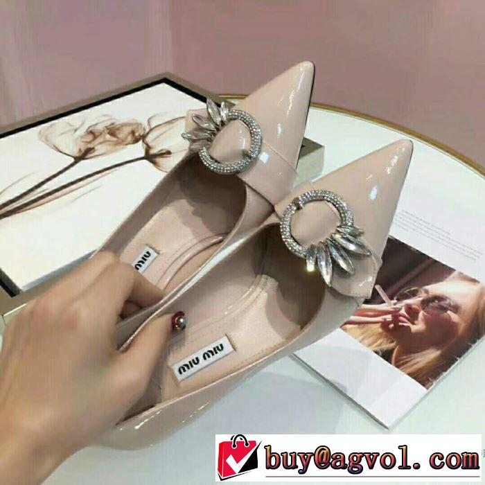 赤字価格 MIUMIU 2018春夏新作ハイヒール2色選択可ミュウミュウ