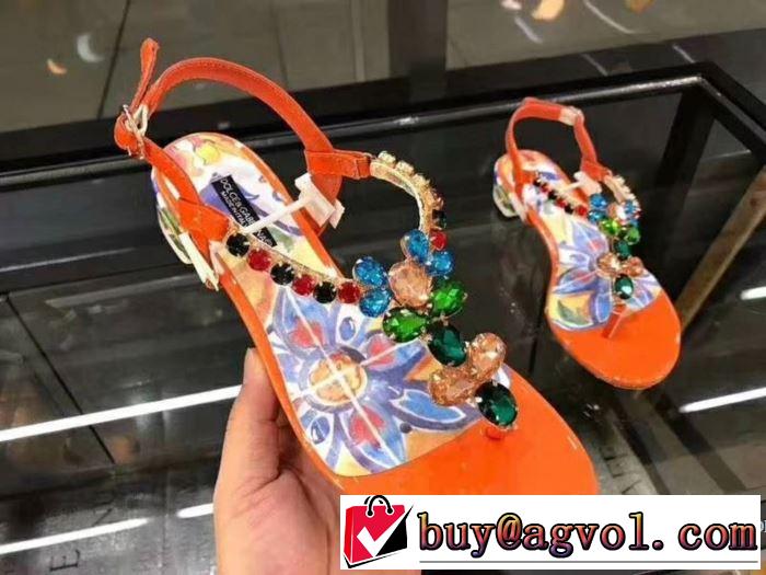 サンダル 3色可選 希少価値大！ ドルチェ＆ガッバーナ Dolce&Gabbana 2018春夏新作