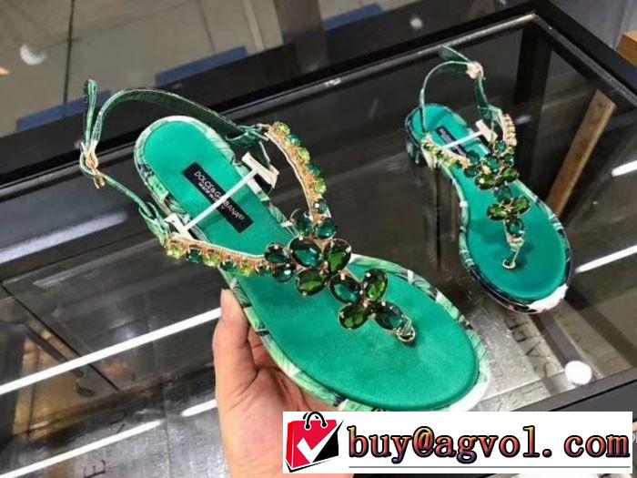 サンダル 3色可選 希少価値大！ ドルチェ＆ガッバーナ Dolce&Gabbana 2018春夏新作
