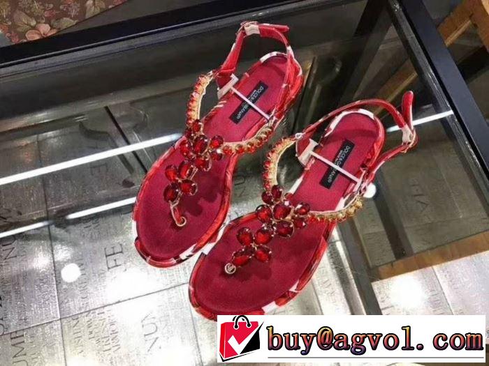 サンダル 3色可選 希少価値大！ ドルチェ＆ガッバーナ Dolce&Gabbana 2018春夏新作