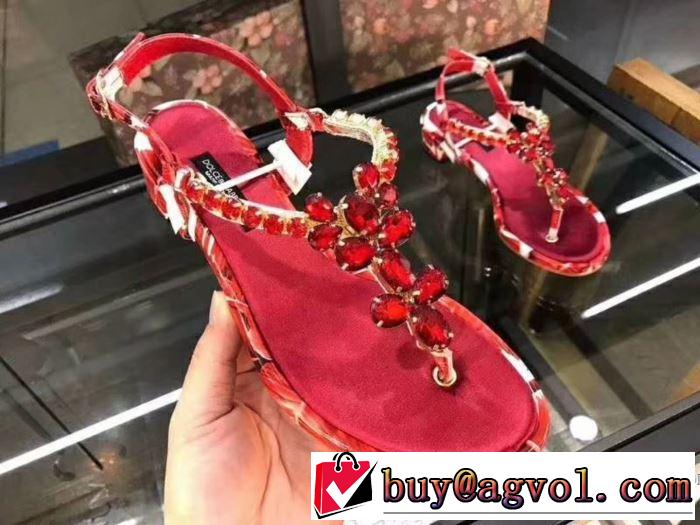サンダル 3色可選 希少価値大！ ドルチェ＆ガッバーナ Dolce&Gabbana 2018春夏新作