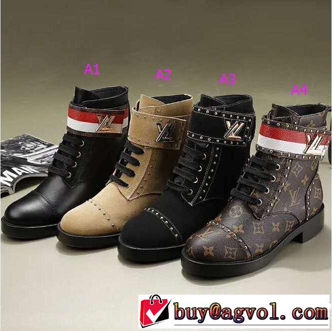 ストリートファッション 4色可選  ルイヴィトン 人気急上昇中 LOUIS VUITTON  ショートブーツ  美品*入手困難
