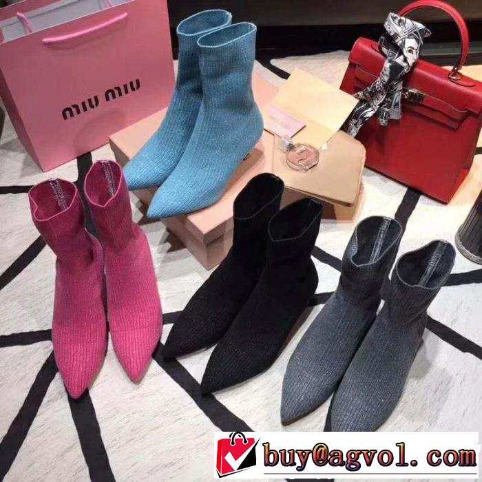  秋冬大活躍  多色可選 ブーツ 2018年秋冬入荷  ミュウミュウおしゃれ流行 MiuMiu 現代的な印象