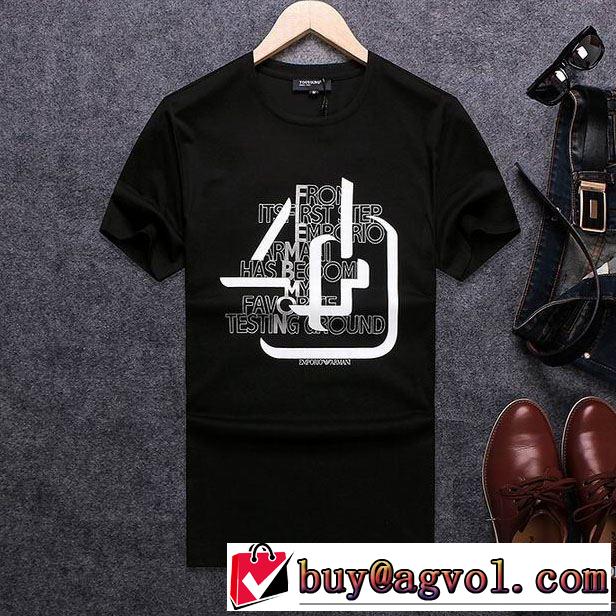 自然な肌触り ARMANI アルマーニ 半袖Tシャツ 3色可選 首胸ロゴ 2018春夏新作