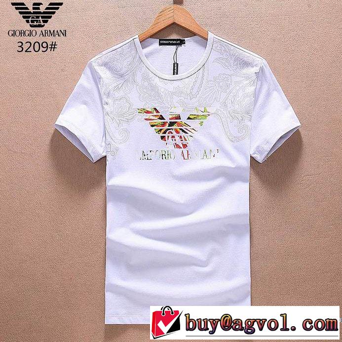 通気性に優れた アルマーニ ARMANI 2018春夏新作 半袖Tシャツ 上質 大人気！3色可選