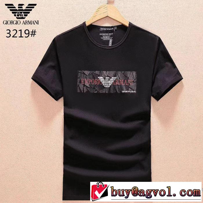 2018春夏新作 芸能人愛用 アルマーニ ARMANI 柔らかい手触り 半袖Tシャツ 3色可選