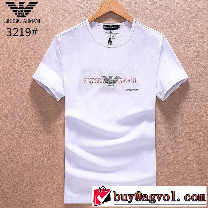 2018春夏新作 芸能人愛用 アルマーニ ARMANI 柔らかい手触り 半袖Tシャツ 3色可選
